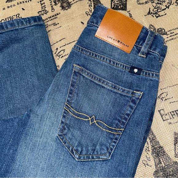 Lucky Brand NWT! Boy'S Blue Wash Adjustable Waist Classic Straight Jeans Size 8 - Picture 2 of 14